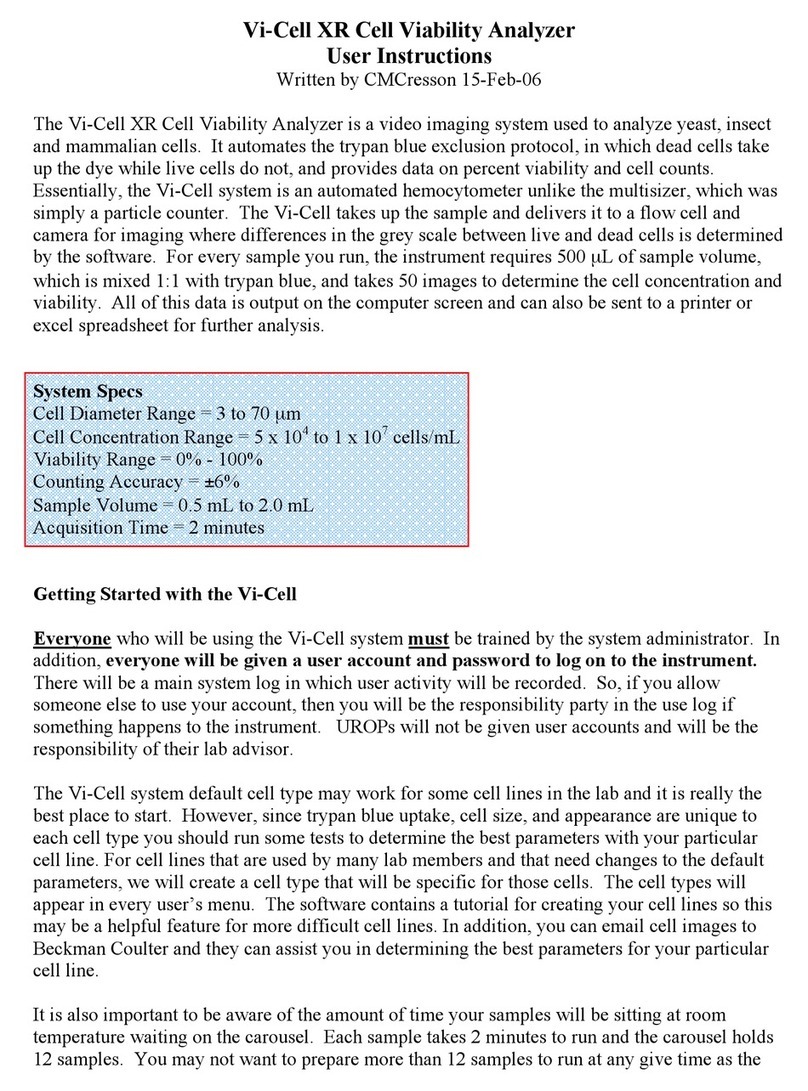 Beckman Coulter Vi-Cell XR User manual