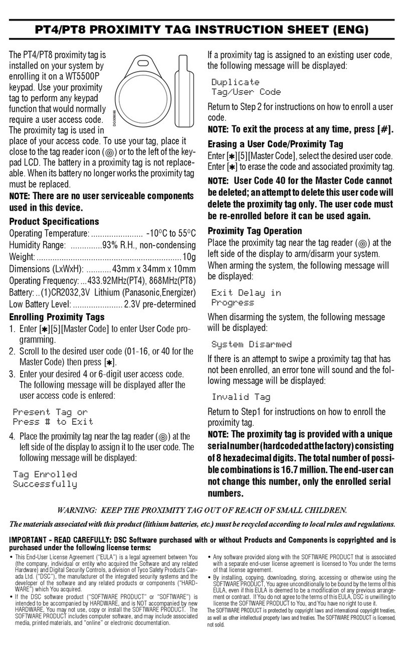 DSC Impassa PT4 User manual