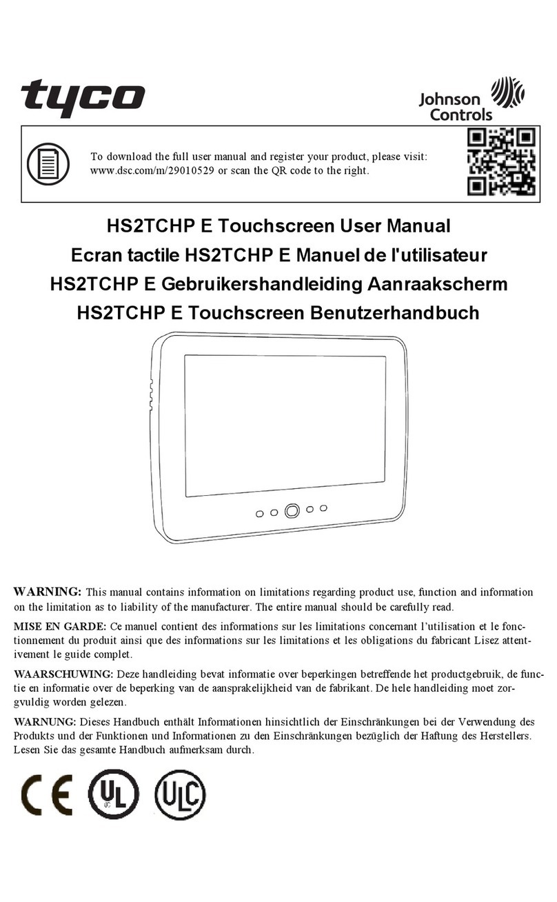 Johnson Controls Tyco HS2TCHP E User manual Johnson Controls Tyco HS2TCHP E User manual