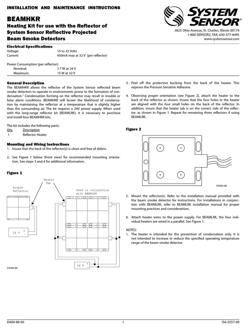 System Sensor BEAMHKR Installation and maintenance instructions