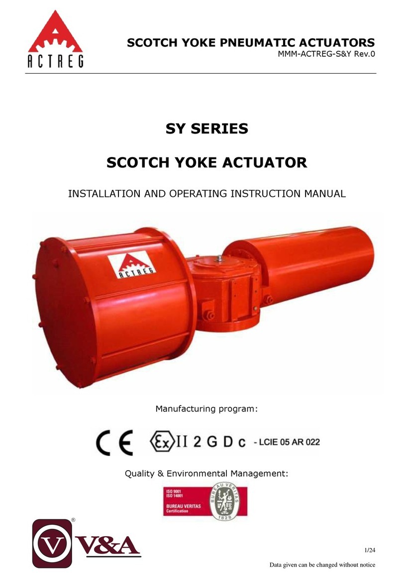 Actreg SY Series Installation and operating instruction manual