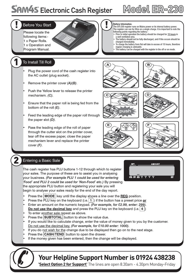 Sam4s ER-230 Series Operation and program manual