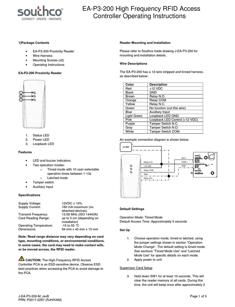 Southco EA-P3-200 operating instructions