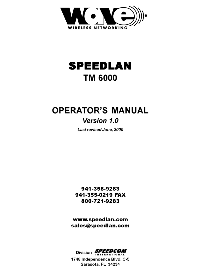 Wave Wireless Networking SPEEDLAN TM 6000 Operator's manual