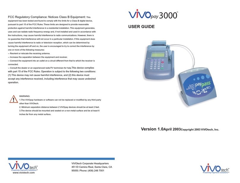 Vivotech ViVOpay 3000 User manual