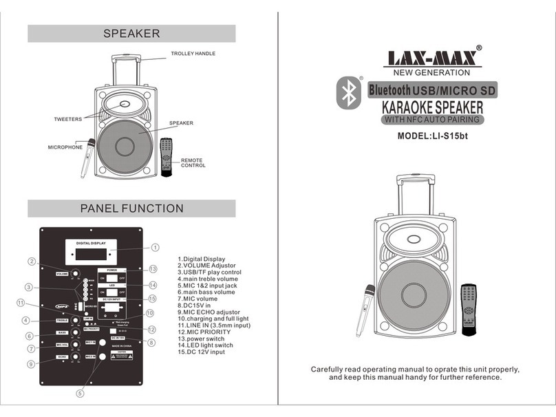 LAX-MAX LI-S15bt User manual