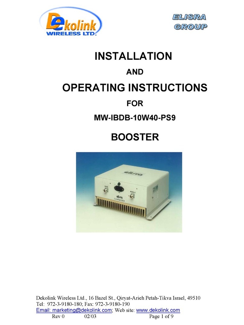 Elisra MW-IBDB-10W40-PS9 Installation and operating instructions