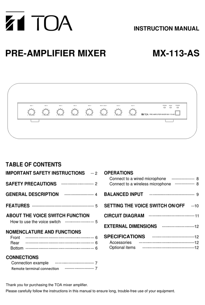 Toa MX-113-AS User manual