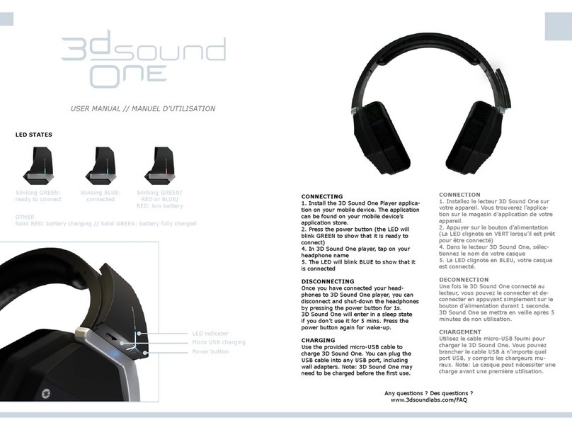 3D Sound One 3DSLH01 user manual