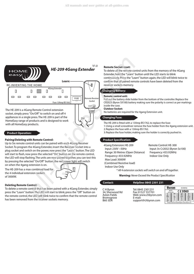 Byron Home Easy HE-209 manual