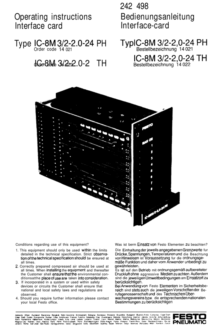Festo Pneumatic IC-8M 3/2-2.0-24 TH operating instructions
