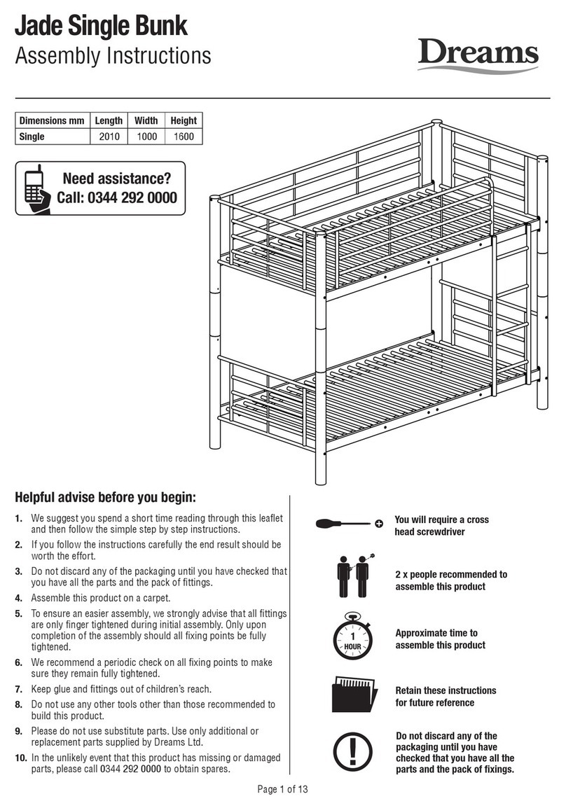 DREAMS Jade Single Bunk User manual DREAMS Jade Single Bunk User manual