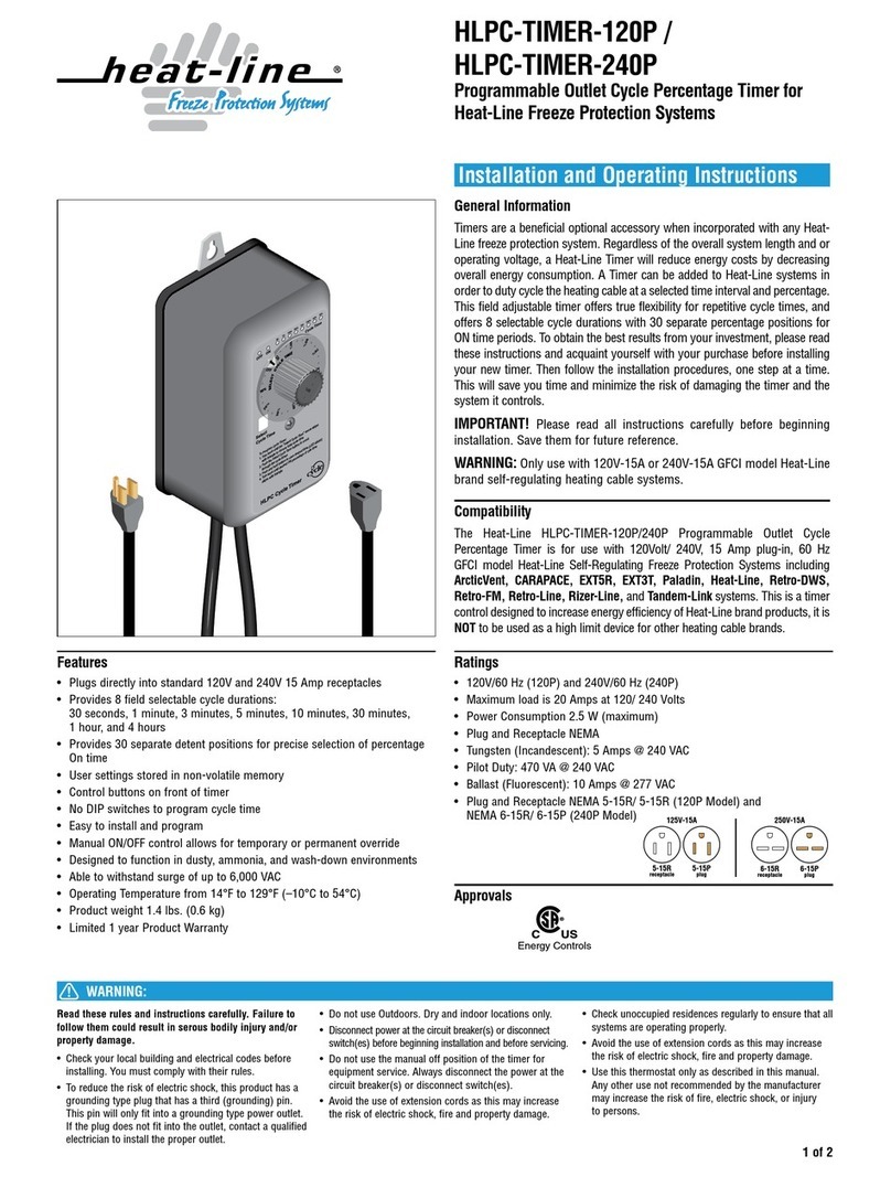 Heatline HLPC-TIMER-120P Installation and operating instructions