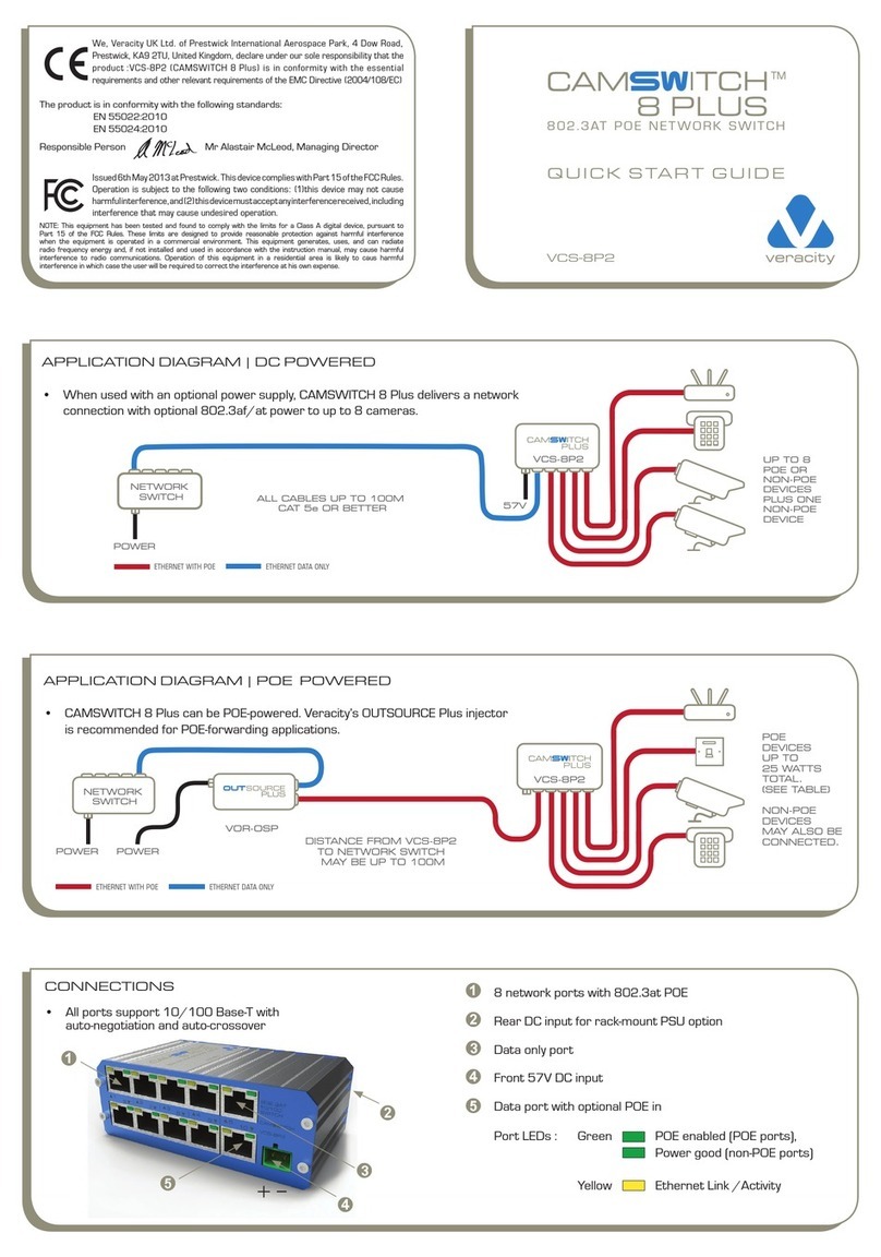 Veracity CAMSWITCH 8 PLUS quick start guide