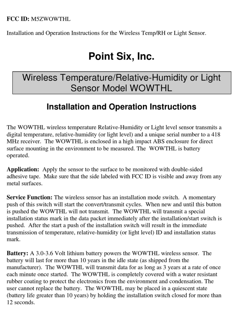 Point Six WOWTHL Installation and operation instructions