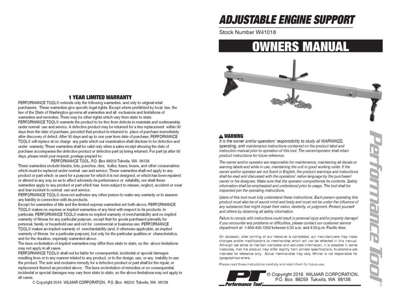 Performance Tool W41018 owner's manual
