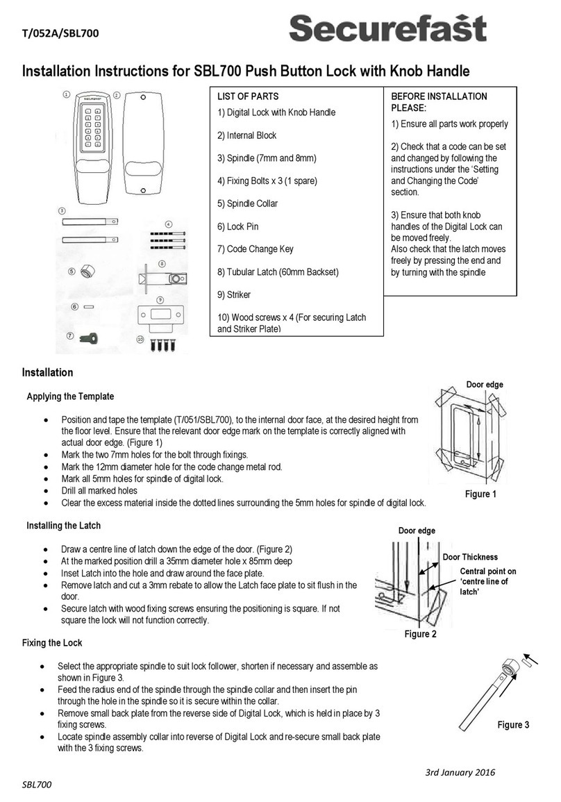 Securefast SBL700 installation instructions