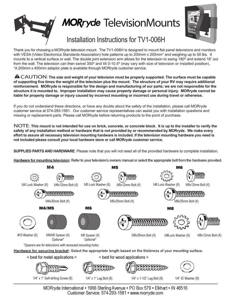 MORryde TV1-006H installation instructions