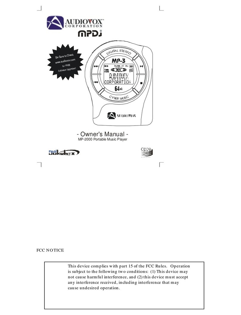 Audiovox MP2000 owner's manual
