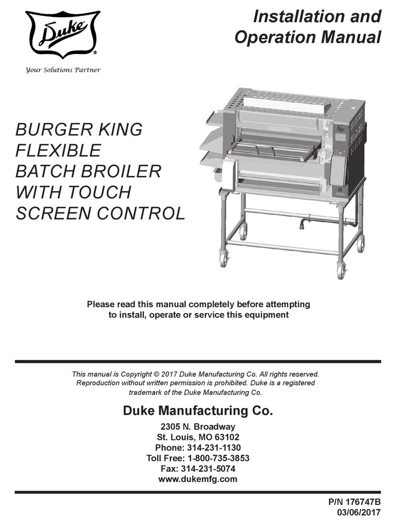 Duke FBBT-NO-120 Installation and operation manual