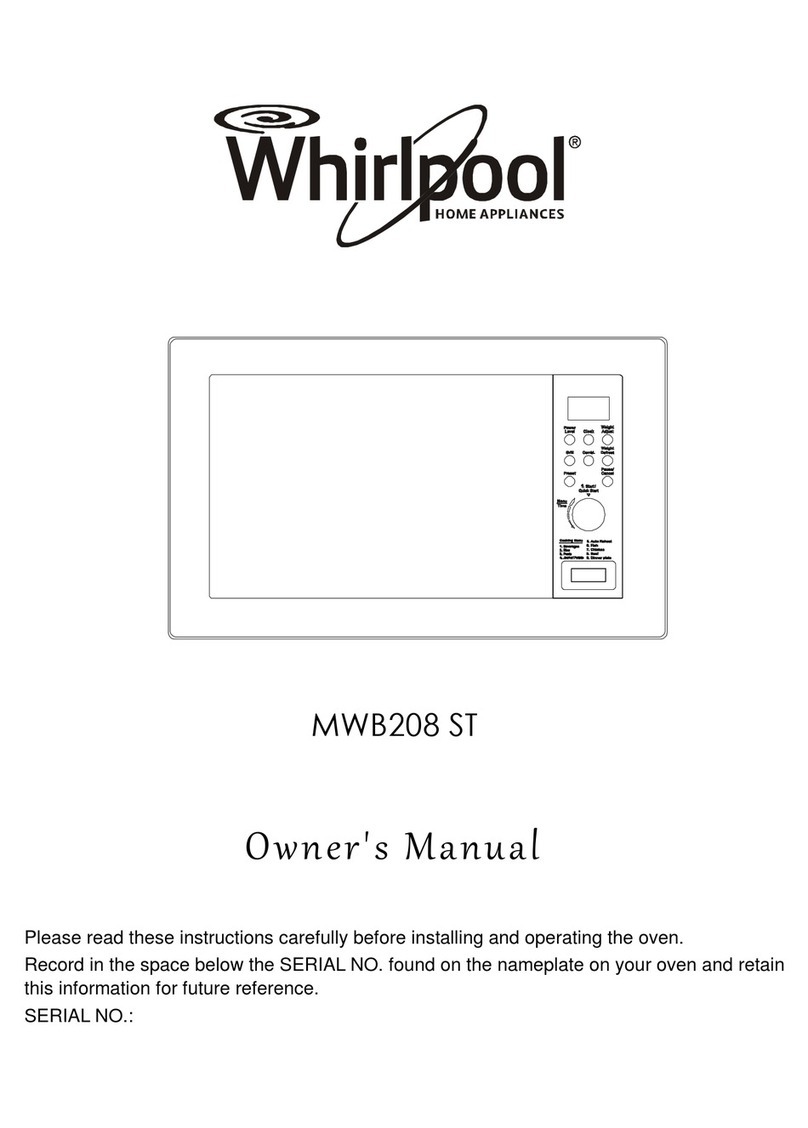Whirlpool MWB208 ST owner's manual