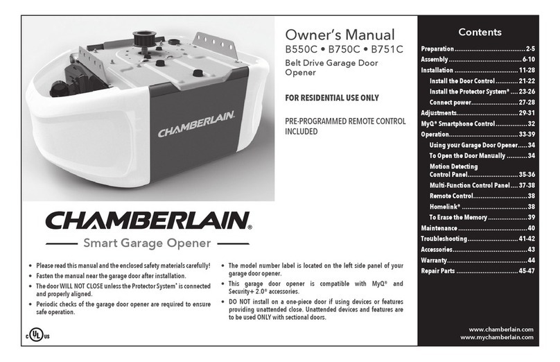 Chamberlain B550C owner's manual