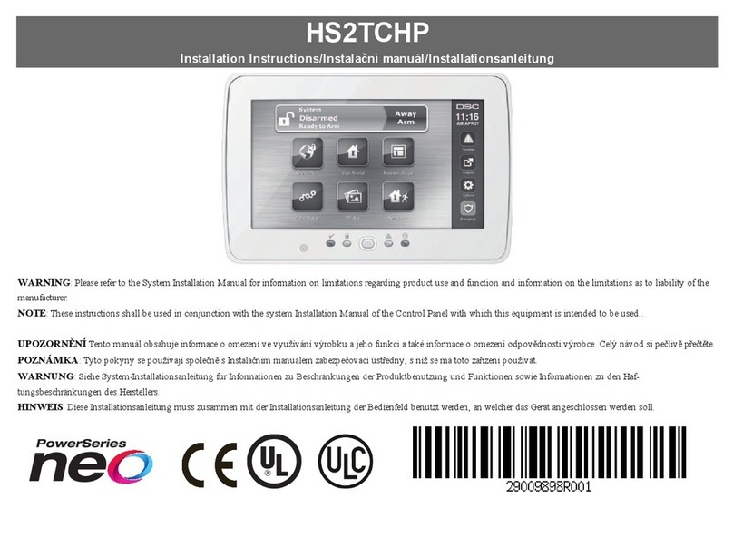 DSC PowerSeries Neo HS2TCHP installation instructions DSC PowerSeries Neo HS2TCHP installation instructions