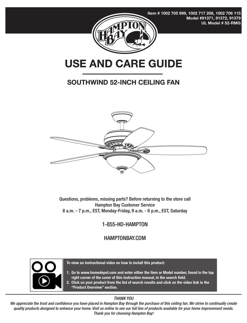 HAMPTON BAY 91371 Use and care guide HAMPTON BAY 91371 Use and care guide