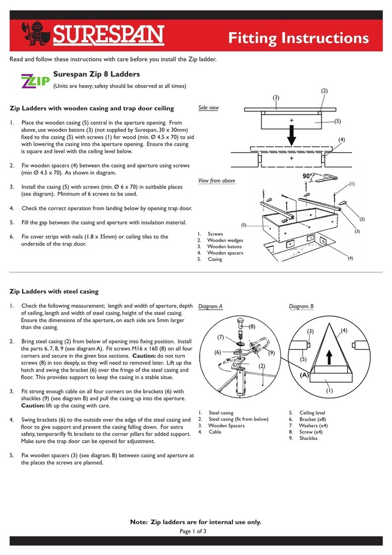 Surespan Zip 8 Fitting instructions