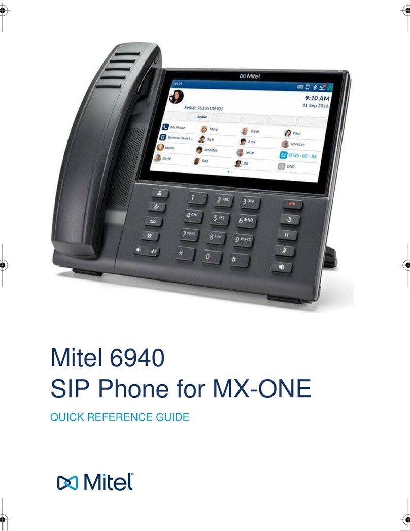 Mitel MiVoice 6940 Quick reference guide