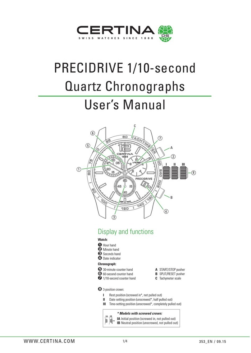 Certina PRECIDRIVE user manual