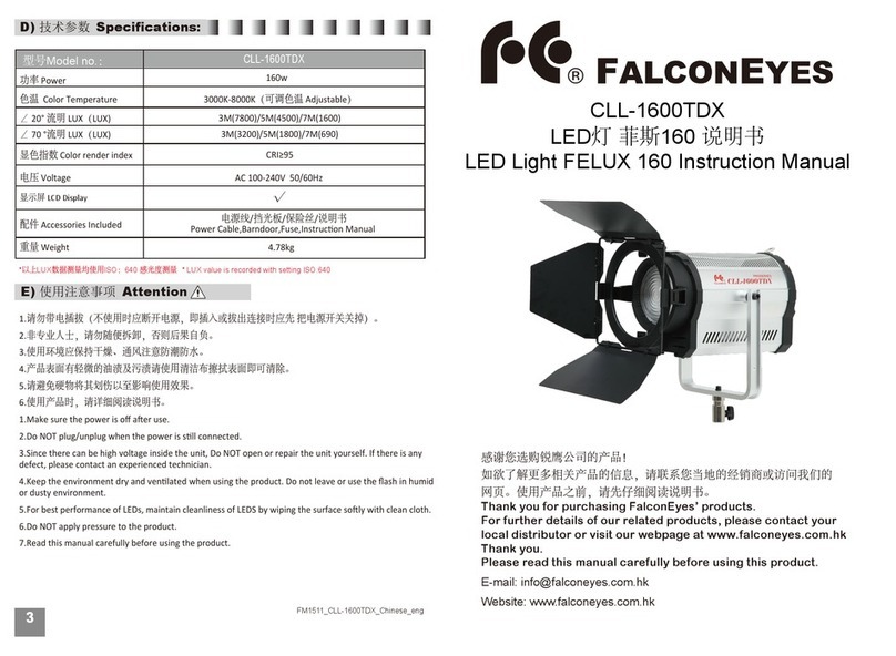 Falconeyes CLL-1600TDX instruction manual