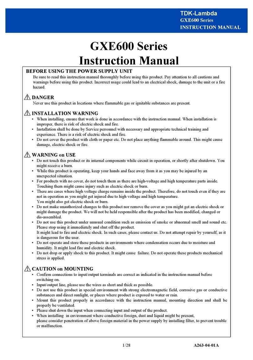 TDK-Lambda GXE600 Series User manual