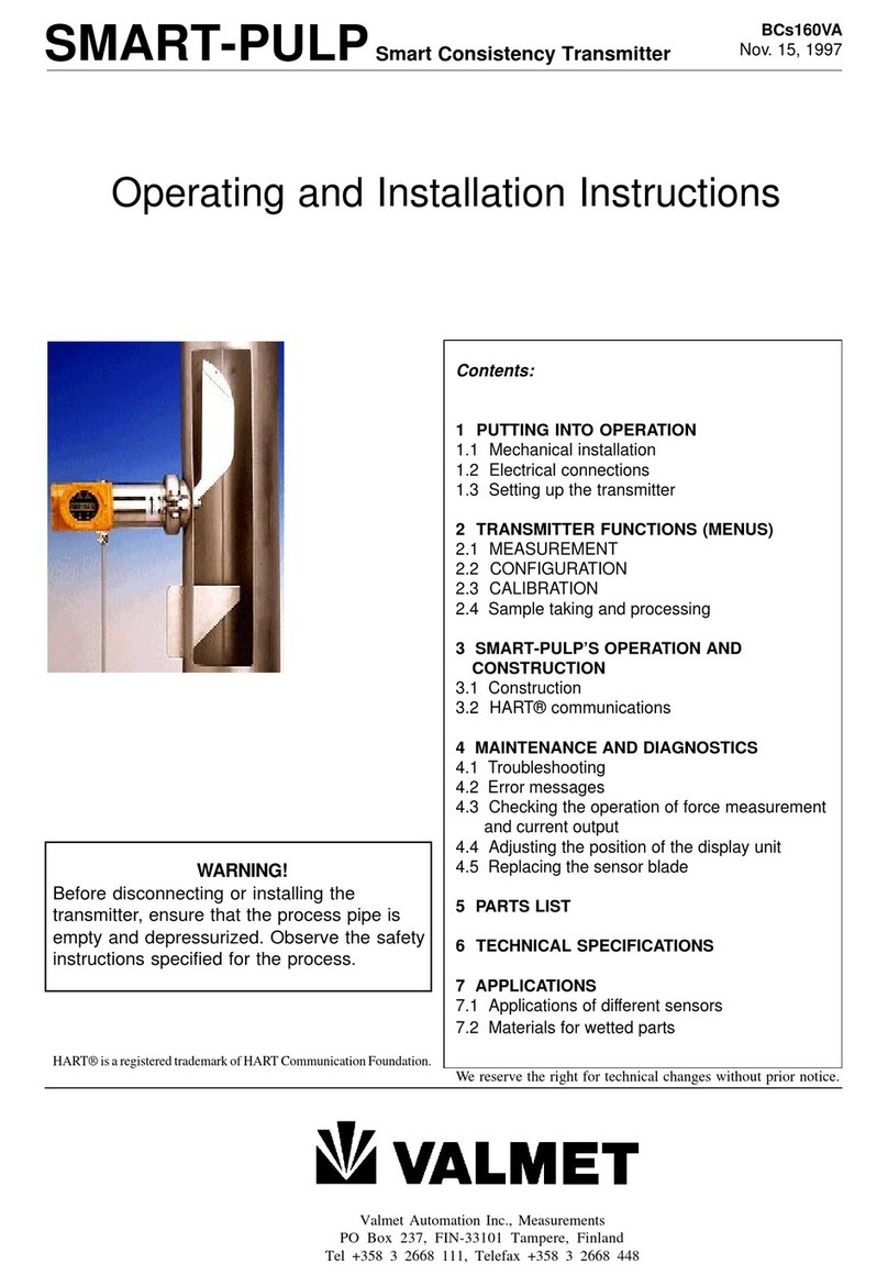 Valmet SMART-PULP Operating and installation instructions