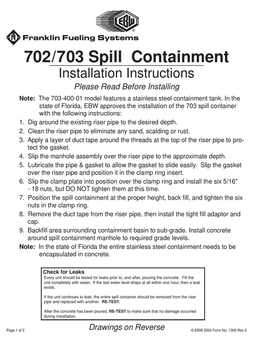 Franklin Fueling Systems EBW 702 Series installation instructions