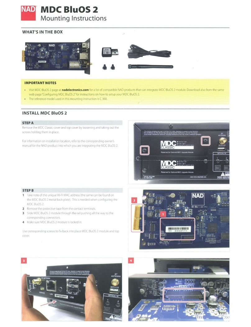 NAD MDC BluOS2 Mounting instructions