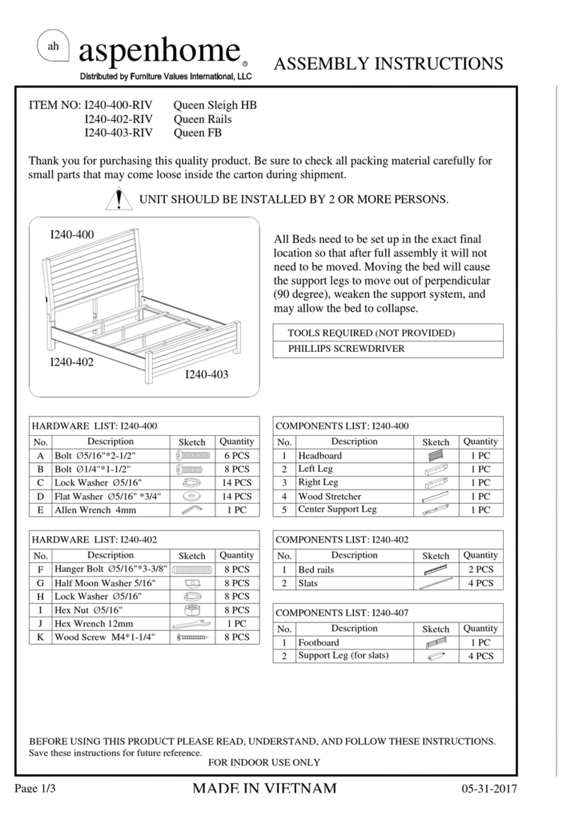 aspenhome I240-400-RIV Assembly instructions