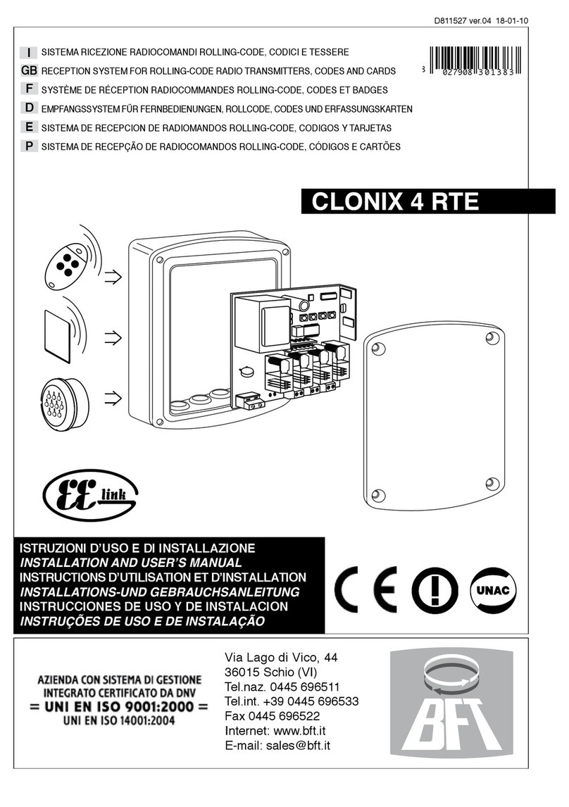 BFT CLONIX 4 RTE User manual