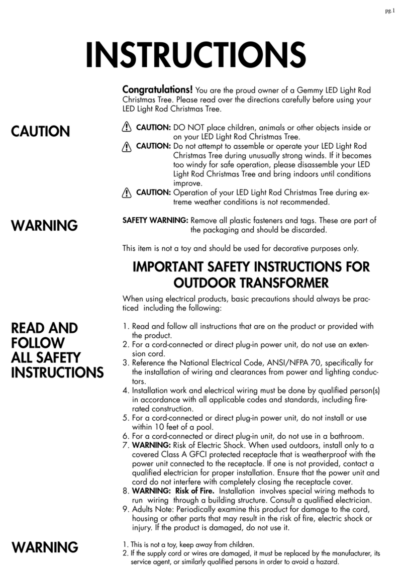Gemmy LED Light Rod Christmas Tree User manual
