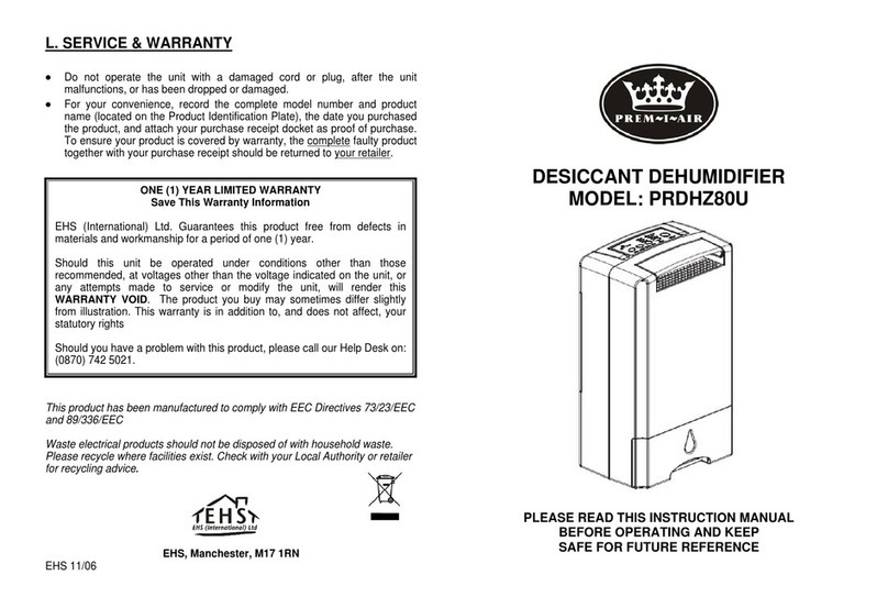 Pream-I-Air PRDHZ80U User manual