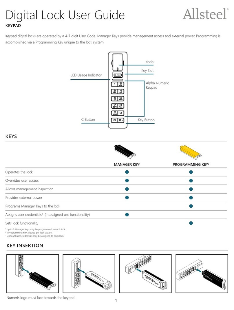 Allsteel Align Keypad Digital Lock user guide Allsteel Align Keypad Digital Lock user guide