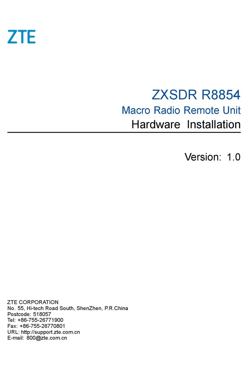 Zte ZXSDR R8854 Hardware installation