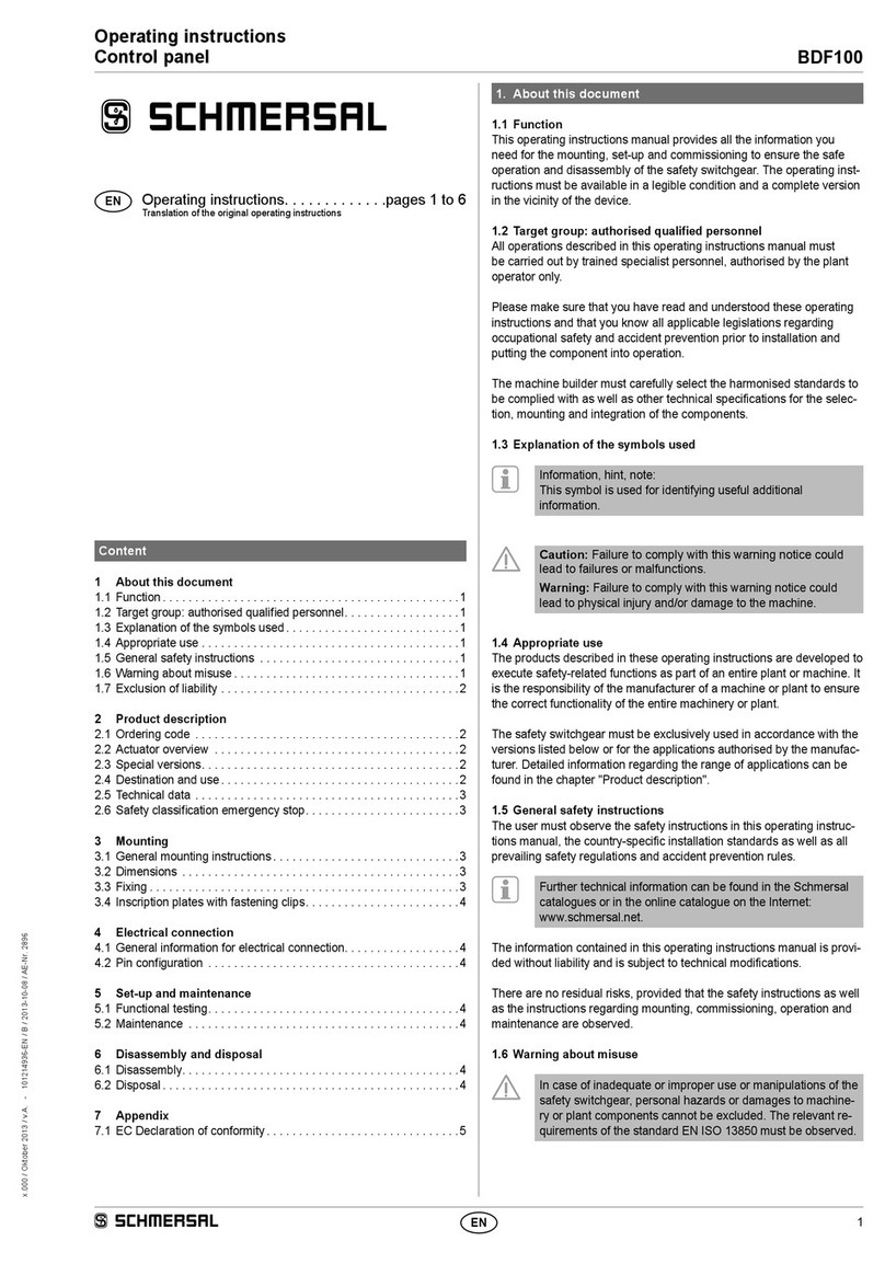 schmersal BDF100 operating instructions schmersal BDF100 operating instructions