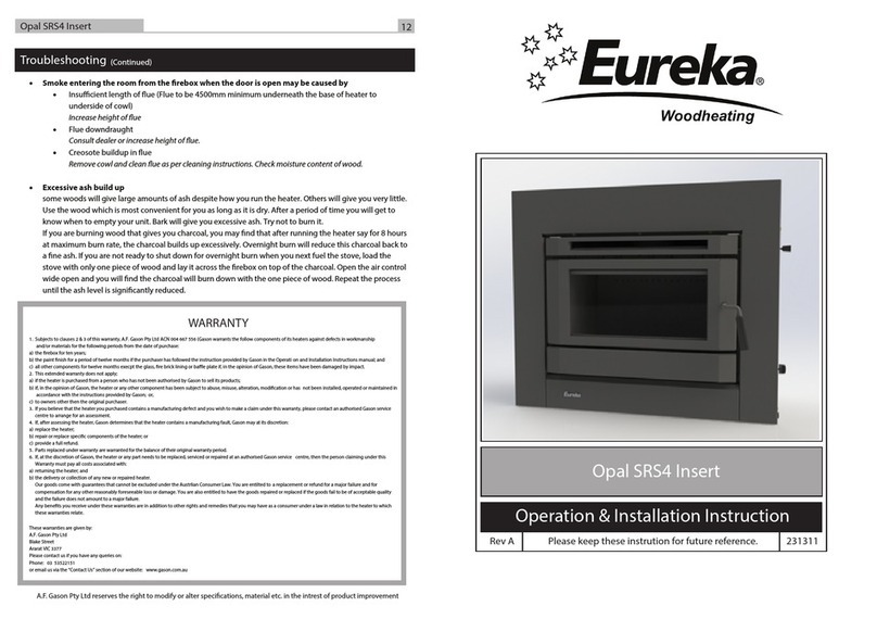 Eureka Opal SRS4 Operation & installation instructions