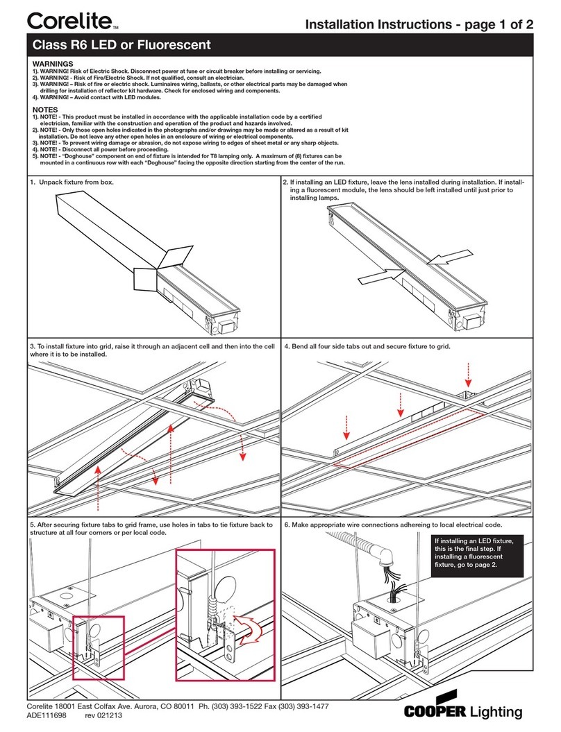 Cooper Lighting Corelite installation instructions