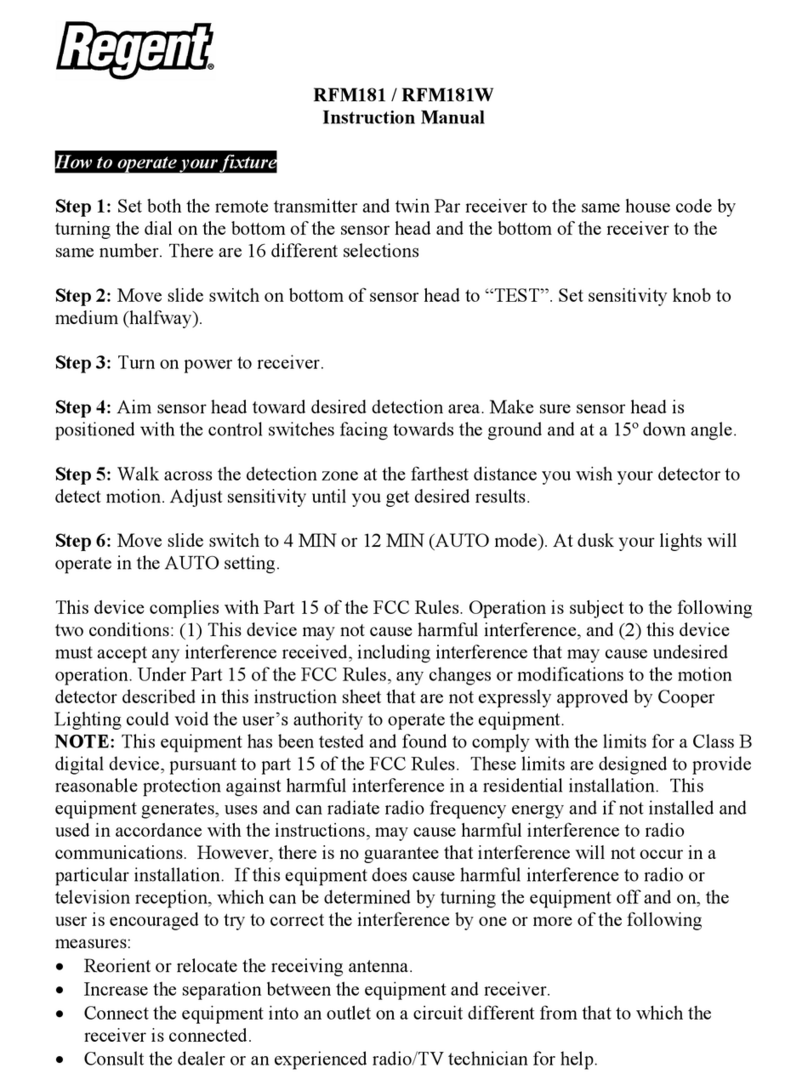 Regent RFM181 instruction manual