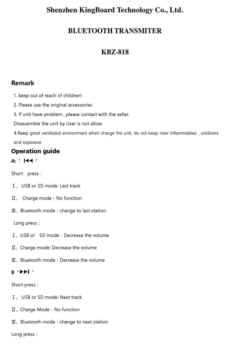 Shenzhen KingBoard Technology Co., Ltd. KBZ-818 Operation guide