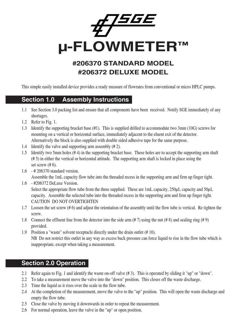 SGE m-FLOWMETER 206370 User manual