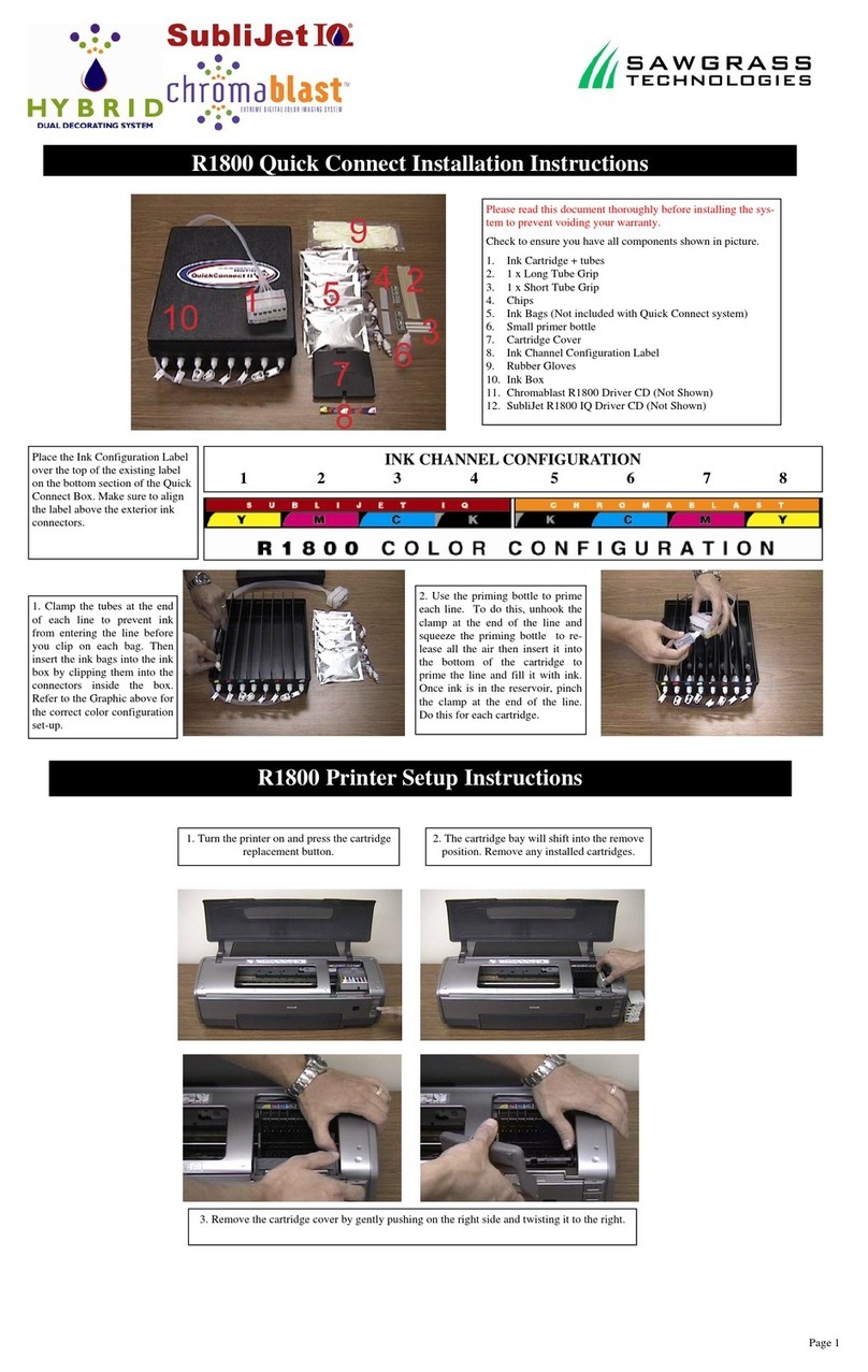 Sawgrass Technologies Sublijet IQ R1800 installation instructions