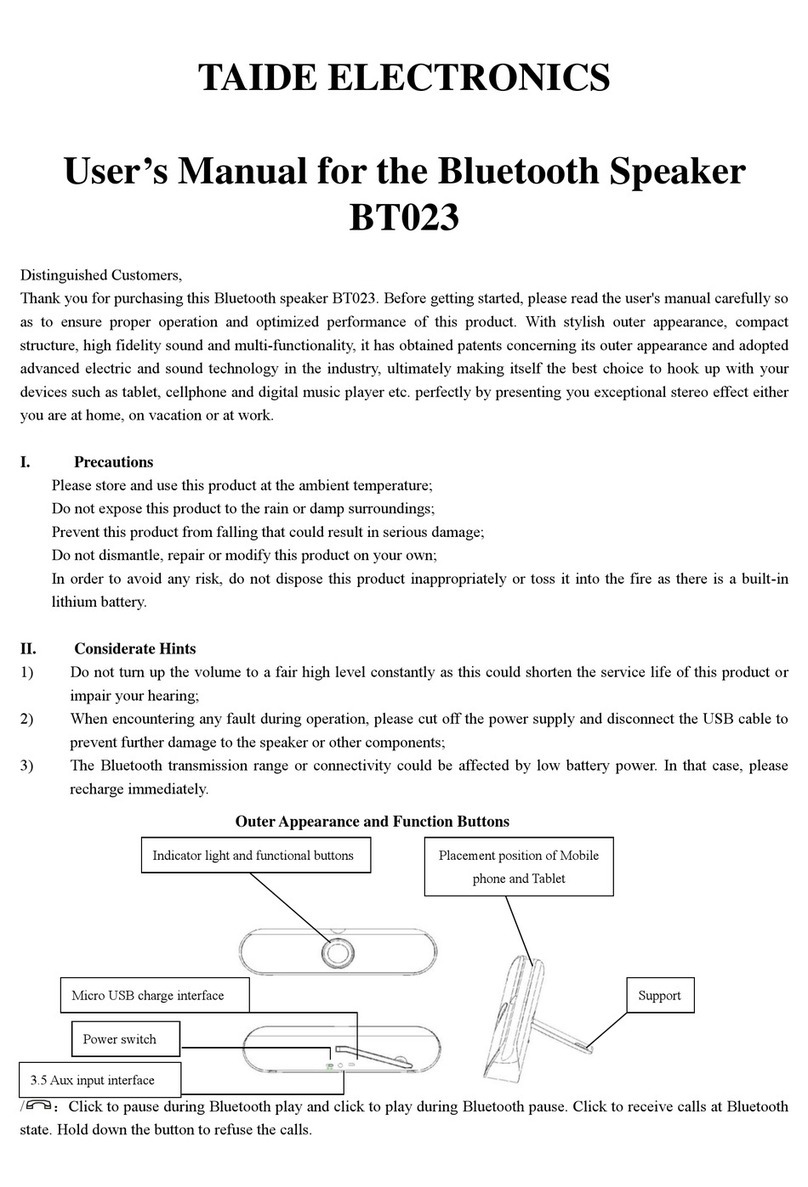 TAIDE ELECTRONICS BT023 user manual